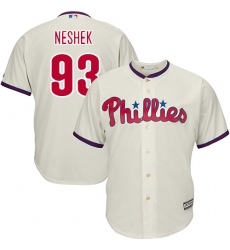 Men's Majestic Philadelphia Phillies #93 Pat Neshek Replica Cream Alternate Cool Base MLB Jersey
