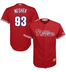 Youth Majestic Philadelphia Phillies #93 Pat Neshek Replica Red Alternate Cool Base MLB Jersey