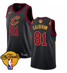 Youth Nike Cleveland Cavaliers #81 Jose Calderon Authentic Black 2018 NBA Finals Bound NBA Jersey Statement Edition