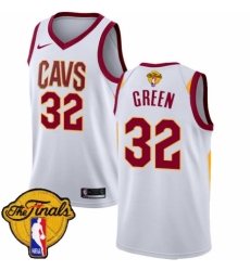 Men's Nike Cleveland Cavaliers #32 Jeff Green Swingman White 2018 NBA Finals Bound NBA Jersey - Association Edition