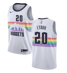 Women's Nike Denver Nuggets #20 Tyler Lydon Swingman White NBA Jersey - City Edition