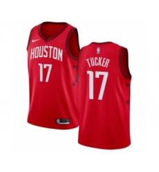 Men's Nike Houston Rockets #17 PJ Tucker Red Swingman Jersey - Earned Edition