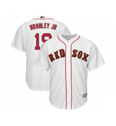 Youth Boston Red Sox #19 Jackie Bradley Jr Authentic White 2019 Gold Program Cool Base Baseball Jersey