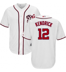 Men's Majestic Washington Nationals #12 Howie Kendrick Replica White Home Cool Base MLB Jersey
