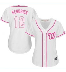Women's Majestic Washington Nationals #12 Howie Kendrick Replica White Fashion Cool Base MLB Jersey
