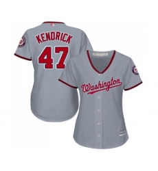 Women's Washington Nationals #47 Howie Kendrick Replica Grey Road Cool Base Baseball Jersey