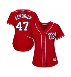 Women's Washington Nationals #47 Howie Kendrick Replica Red Alternate 1 Cool Base Baseball Jersey