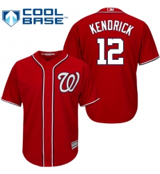 Youth Majestic Washington Nationals #12 Howie Kendrick Replica Red Alternate 1 Cool Base MLB Jersey