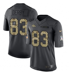 Men's Nike Denver Broncos #83 A.J. Derby Limited Black 2016 Salute to Service NFL Jersey