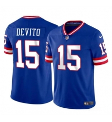 Men's New York Giants #15 Tommy DeVito Royal 2023 F.U.S.E. Throwback Limited Football Stitched Jersey