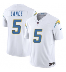 Men's Los Angeles Chargers #5 Trey Lance White 2025 F.U.S.E. Vapor Limited Football Stitched Jersey