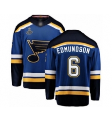 Youth St. Louis Blues #6 Joel Edmundson Fanatics Branded Royal Blue Home Breakaway 2019 Stanley Cup Champions Hockey Jersey