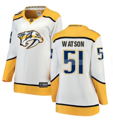 Women's Nashville Predators #51 Austin Watson Fanatics Branded White Away Breakaway NHL Jersey
