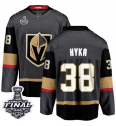 Men's Vegas Golden Knights #38 Tomas Hyka Authentic Black Home Fanatics Branded Breakaway 2018 Stanley Cup Final NHL Jersey