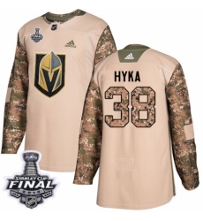Youth Adidas Vegas Golden Knights #38 Tomas Hyka Authentic Camo Veterans Day Practice 2018 Stanley Cup Final NHL Jersey