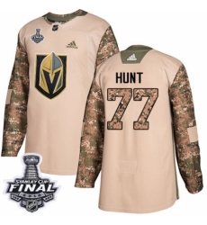 Men's Adidas Vegas Golden Knights #77 Brad Hunt Authentic Camo Veterans Day Practice 2018 Stanley Cup Final NHL Jersey