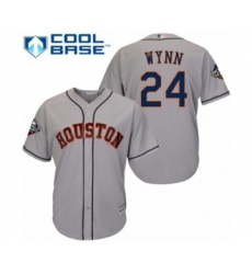 Youth Houston Astros #24 Jimmy Wynn Authentic Grey Road Cool Base 2019 World Series Bound Baseball Jersey