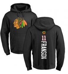 NHL Adidas Chicago Blackhawks #11 Cody Franson Black Backer Pullover Hoodie