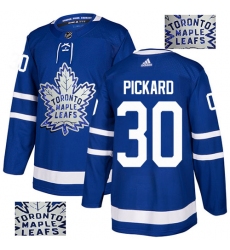 Men's Adidas Toronto Maple Leafs #30 Calvin Pickard Authentic Royal Blue Fashion Gold NHL Jersey