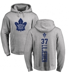 NHL Adidas Toronto Maple Leafs #37 Timothy Liljegren Ash Backer Pullover Hoodie