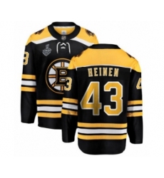 Youth Boston Bruins #43 Danton Heinen Authentic Black Home Fanatics Branded Breakaway 2019 Stanley Cup Final Bound Hockey Jersey