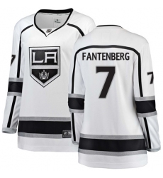Women's Los Angeles Kings #7 Oscar Fantenberg Authentic White Away Fanatics Branded Breakaway NHL Jersey