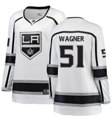 Women's Los Angeles Kings #51 Austin Wagner Authentic White Away Fanatics Branded Breakaway NHL Jersey