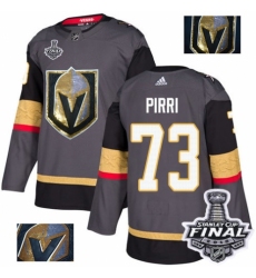 Men's Adidas Vegas Golden Knights #73 Brandon Pirri Authentic Gray Fashion Gold 2018 Stanley Cup Final NHL Jersey