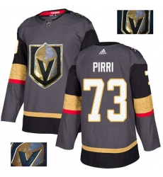Men's Adidas Vegas Golden Knights #73 Brandon Pirri Authentic Gray Fashion Gold NHL Jersey