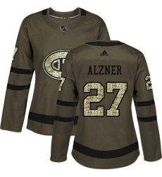 Women's Adidas Montreal Canadiens #27 Karl Alzner Authentic Green Salute to Service NHL Jersey