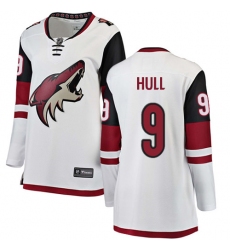 Women's Arizona Coyotes #9 Bobby Hull Authentic White Away Fanatics Branded Breakaway NHL Jersey