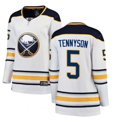 Women's Buffalo Sabres #5 Matt Tennyson Fanatics Branded White Away Breakaway NHL Jersey