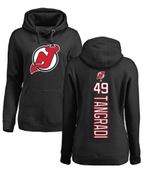 NHL Women's Adidas New Jersey Devils #49 Eric Tangradi Black Backer Pullover Hoodie