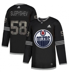 Men's Adidas Edmonton Oilers #58 Anton Slepyshev Black Authentic Classic Stitched NHL Jersey