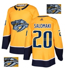 Men's Adidas Nashville Predators #20 Miikka Salomaki Authentic Gold Fashion Gold NHL Jersey