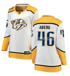 Women's Nashville Predators #46 Pontus Aberg Fanatics Branded White Away Breakaway NHL Jersey