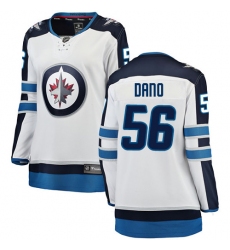 Women's Winnipeg Jets #56 Marko Dano Fanatics Branded White Away Breakaway NHL Jersey