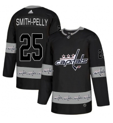 Men's Adidas Washington Capitals #25 Devante Smith-Pelly Authentic Black Team Logo Fashion NHL Jersey