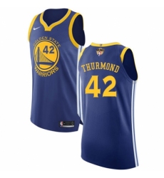 Youth Nike Golden State Warriors #42 Nate Thurmond Authentic Royal Blue Road 2018 NBA Finals Bound NBA Jersey - Icon Edition