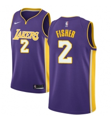 Women's Nike Los Angeles Lakers #2 Derek Fisher Swingman Purple NBA Jersey - Statement Edition