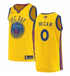 Men's Nike Golden State Warriors #0 Patrick McCaw Swingman Gold 2018 NBA Finals Bound NBA Jersey - City Edition
