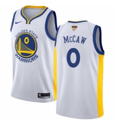 Women's Nike Golden State Warriors #0 Patrick McCaw Authentic White Home 2018 NBA Finals Bound NBA Jersey - Association Edition