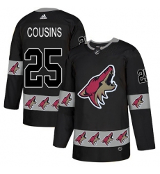 Men's Adidas Arizona Coyotes #25 Nick Cousins Authentic Black Team Logo Fashion NHL Jersey