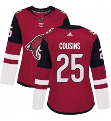 Women's Adidas Arizona Coyotes #25 Nick Cousins Authentic Burgundy Red Home NHL Jersey
