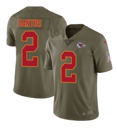 Men's Nike Kansas City Chiefs #2 Cairo Santos Limited Olive 2017 Salute to Service NFL Jersey