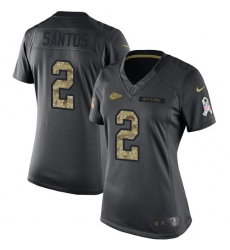 Women's Nike Kansas City Chiefs #2 Cairo Santos Limited Black 2016 Salute to Service NFL Jersey