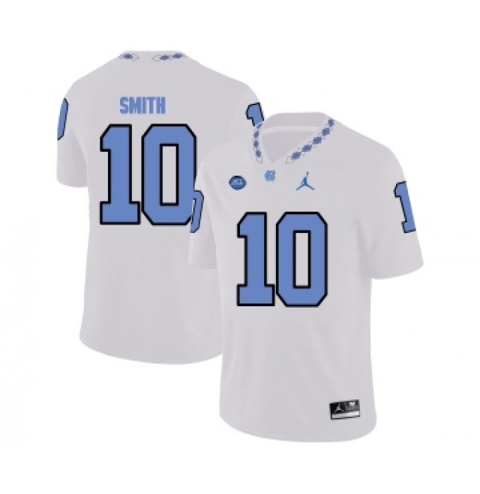 North Carolina Tar Heels 10 Jonathan Smith White College Football Jersey