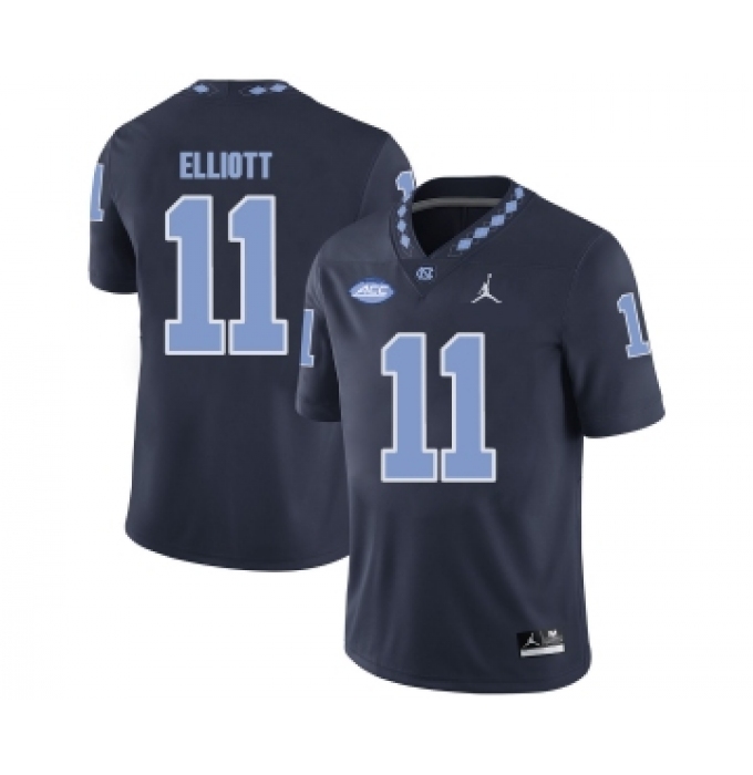 North Carolina Tar Heels 11 Nathan Elliott Black College Football Jersey