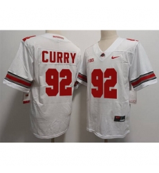 Men's Ohio State Buckeyes #92 Curry White Limited Stitched Football Jersey