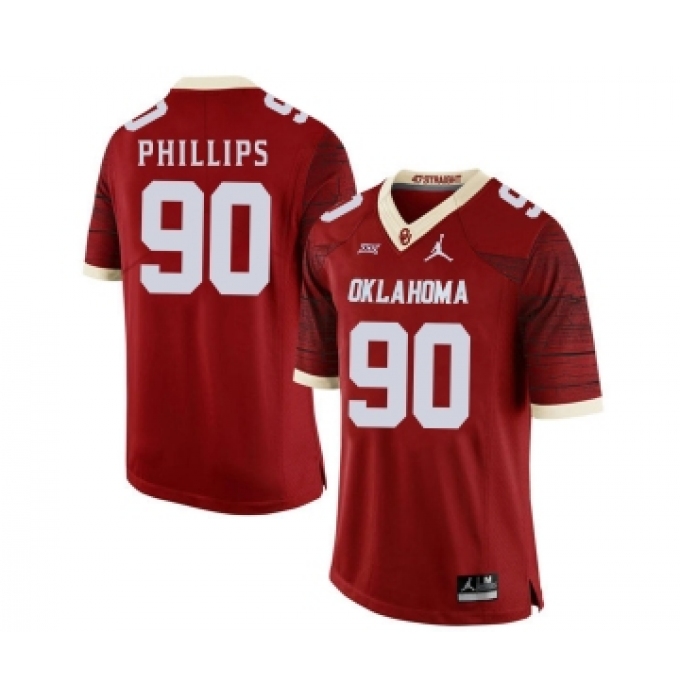 Oklahoma Sooners 90 Jordan Phillips Red 47 Game Winning Streak College Football Jersey